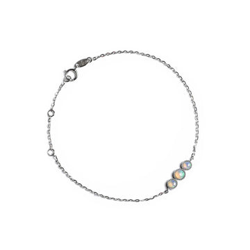 Bliss Blue Opal Bracelet in Sterling Silver, Three Stones