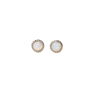 Bliss White Opal Stud Earrings in Sterling Silver