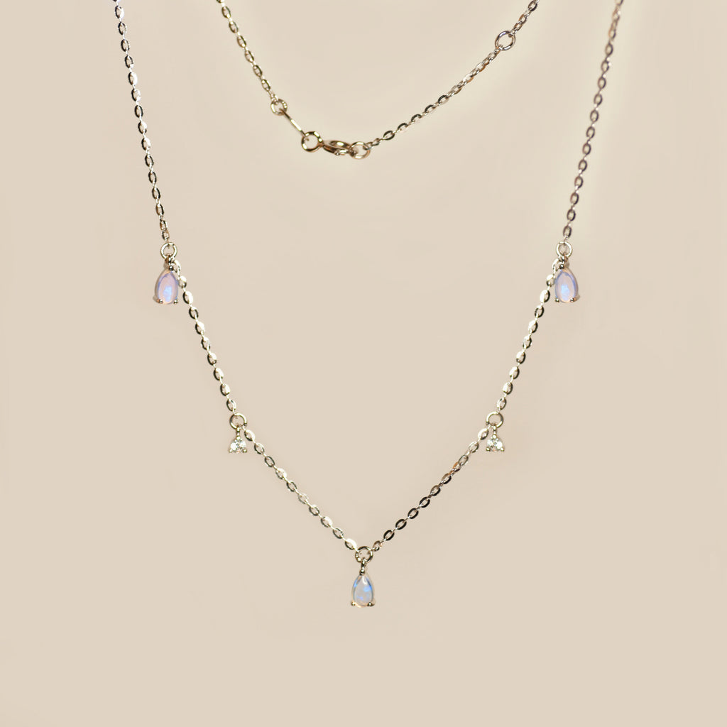 Drizzle Opal Necklace in Sterling Silver - Mood Shot
