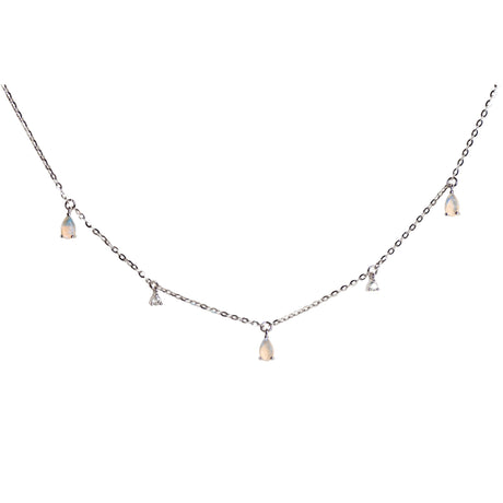 Drizzle Opal Necklace in Sterling Silver