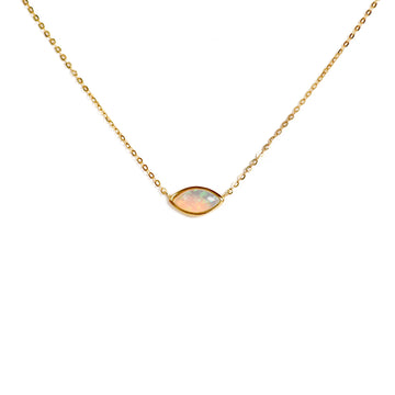 Marquise Opal Necklace in Yellow Gold