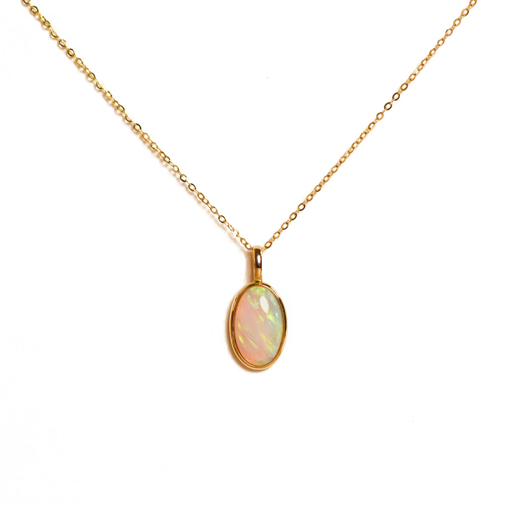 Northern Lights Opal Necklace in Yellow Gold