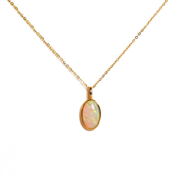 Northern Lights Opal Necklace in Yellow Gold