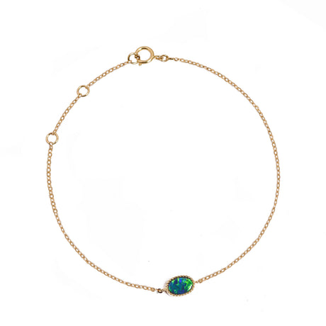 Oval Doublet Opal Bracelet in Yellow Gold