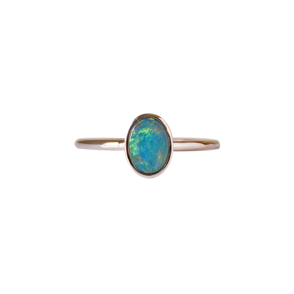 Oval Doublet Opal Ring