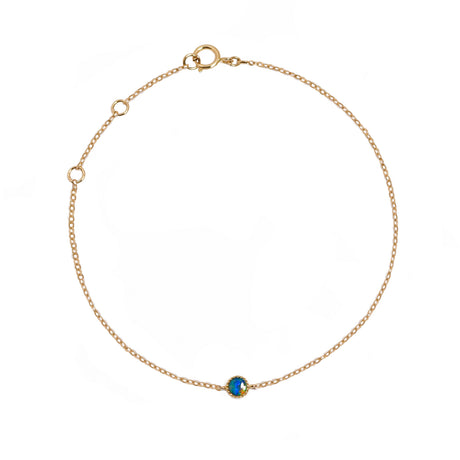 Round Doublet Opal Bracelet in Yellow Gold