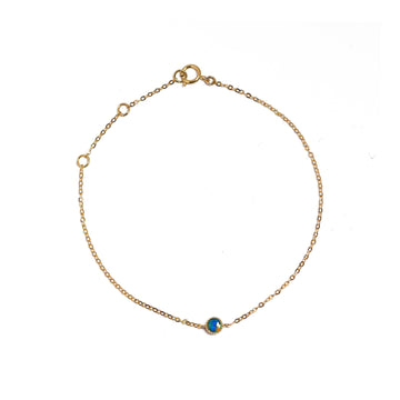 Round Doublet Opal Bracelet in Yellow Gold