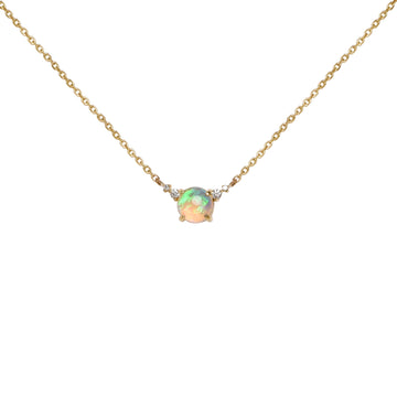 Serenus Opal Necklace with Diamonds in Yellow Gold