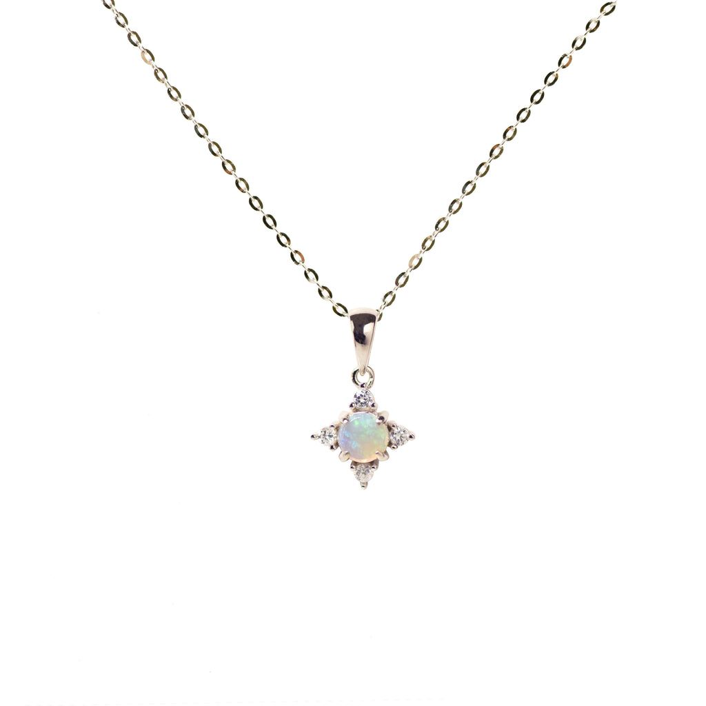 Starlike Opal Necklace in Sterling Silver