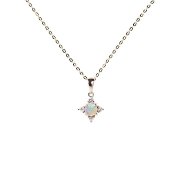 Starlike Opal Necklace in Sterling Silver