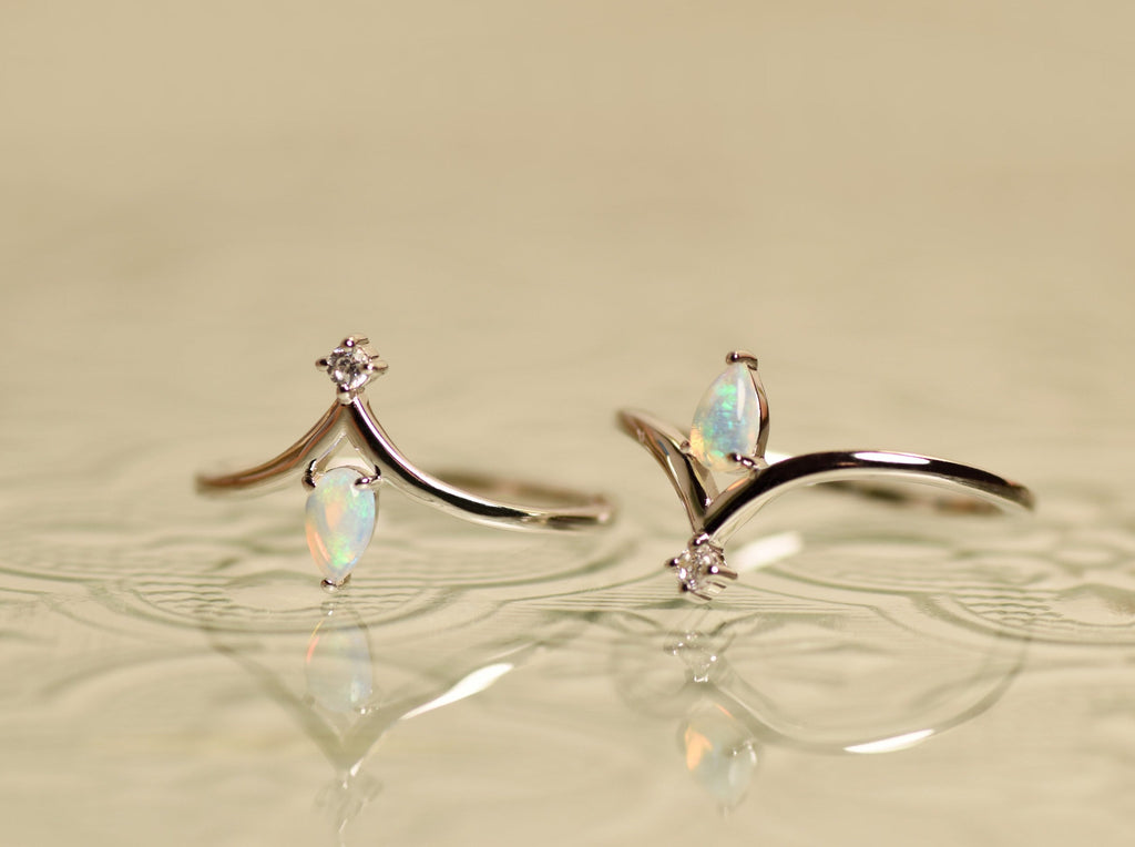 Teardrop Opal Ring in Sterling Silver - Mood Shot