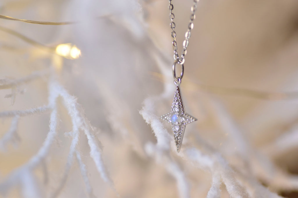 The Star of Bethlehem Opal Necklace in Sterling Silver - Mood Shot