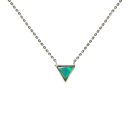 Triangle Opal Doublet Pendant in Sterling Silver