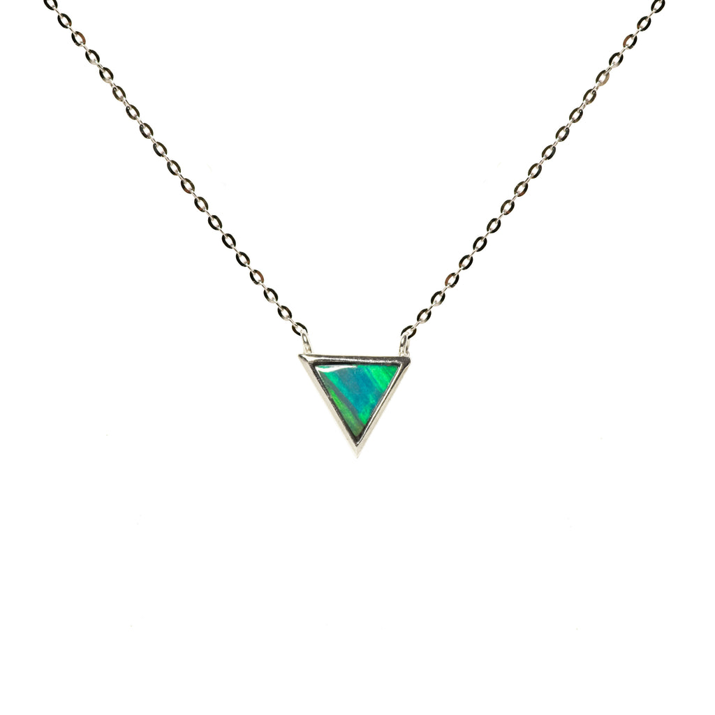 Triangle Opal Doublet Pendant in Sterling Silver