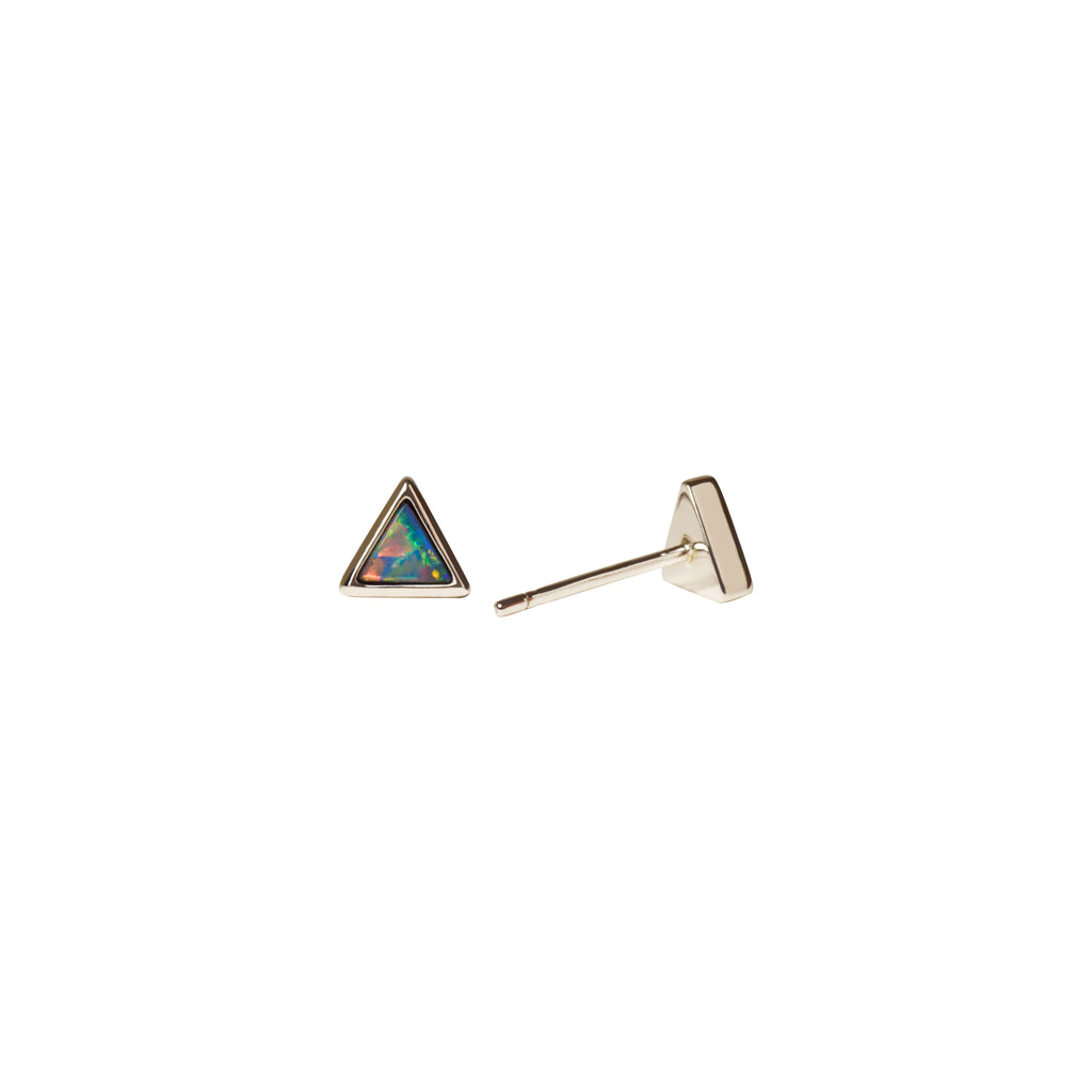 Triangle Opal Stud Earrings