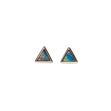 Triangle Opal Stud Earrings