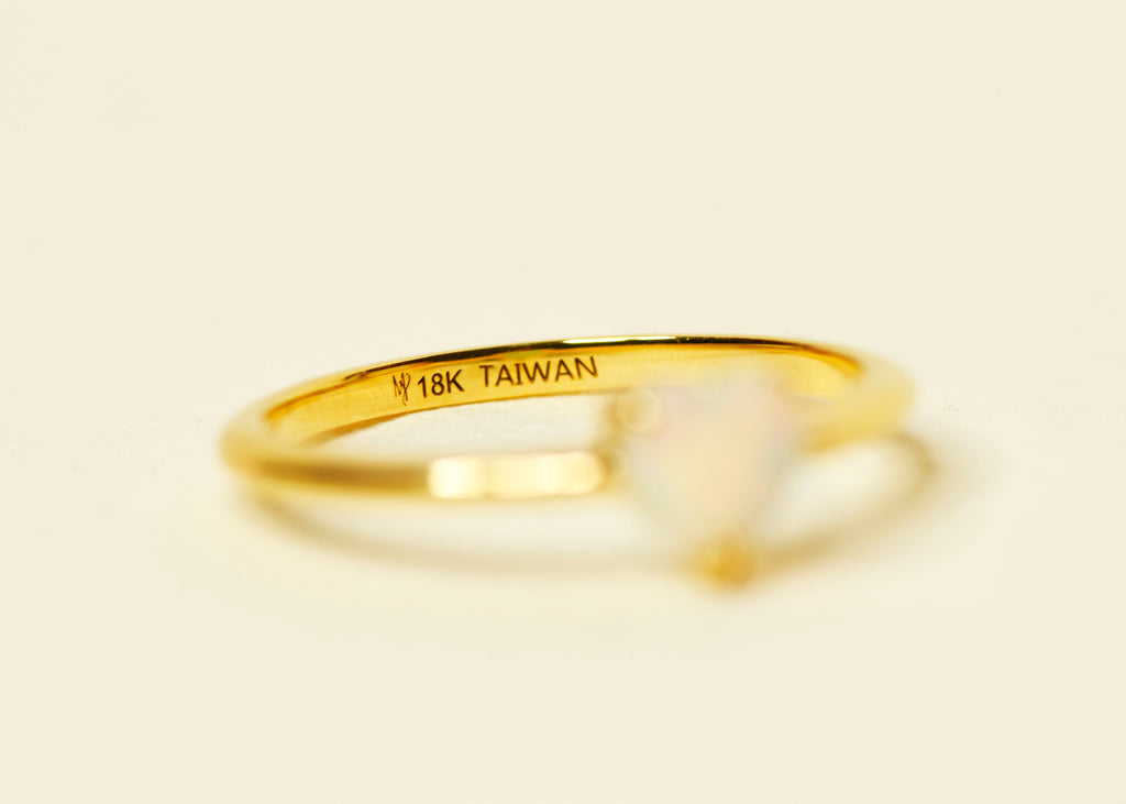 Valentine Opal Ring in Yellow Gold made in Taiwan - Mood Shot