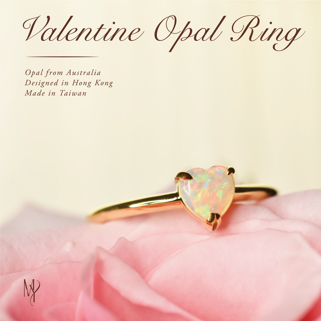 Valentine Opal Ring in Yellow Gold - Mood Shot