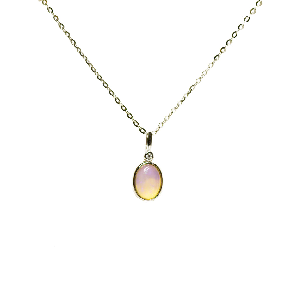 Violet Crystal Opal Necklace in Sterling Silver